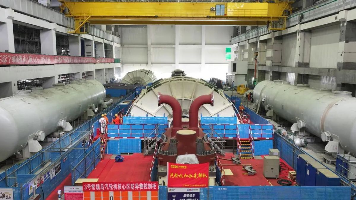 海阳核电项目3号机组汽轮机扣缸圆满完成